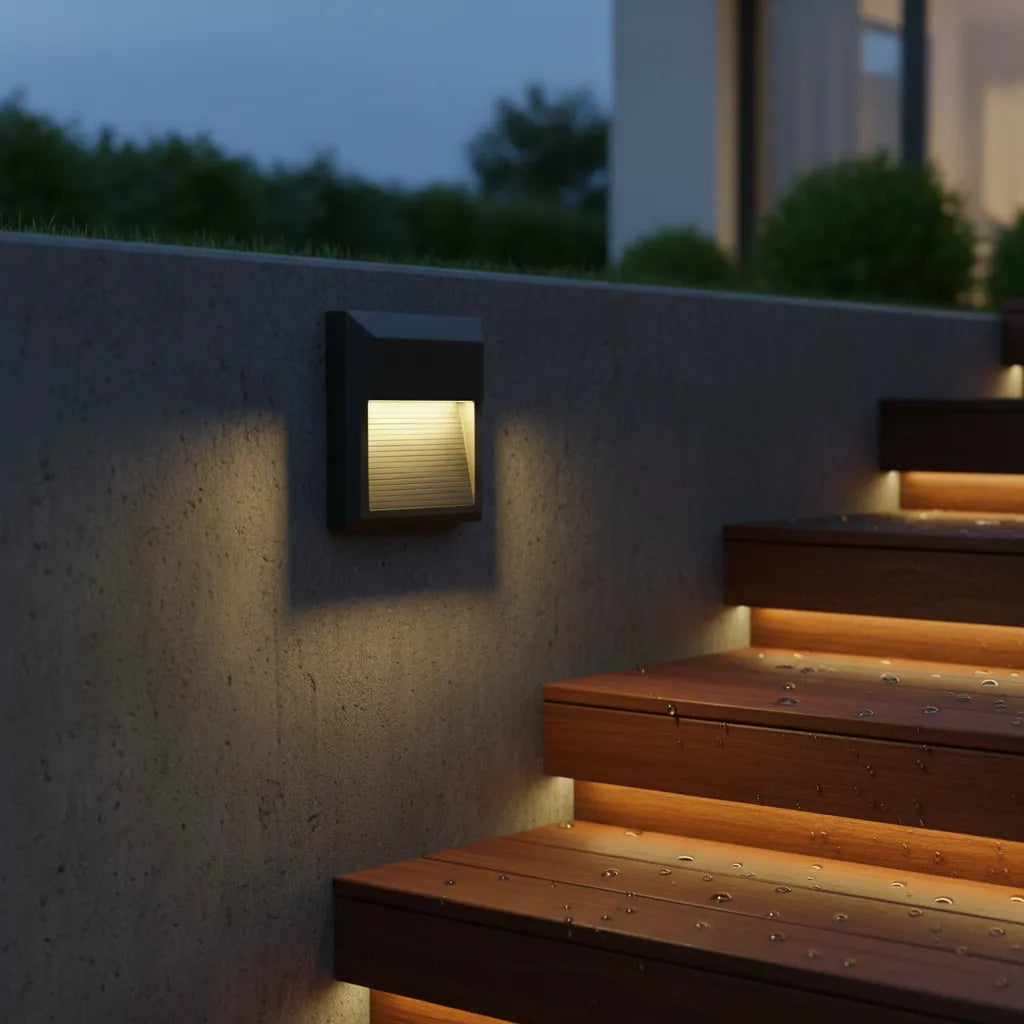 Luminario De Cortesía Led Philco 3w Negro Ip65 Cuadrado