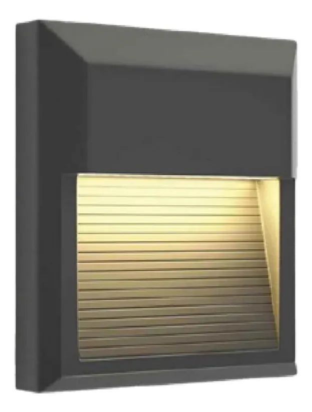 Luminario De Cortesía Led Philco 3w Negro Ip65 Cuadrado