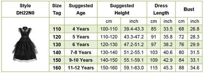 Accesorios y Traje de cosplay o disfras Wednesday Addams para niñas