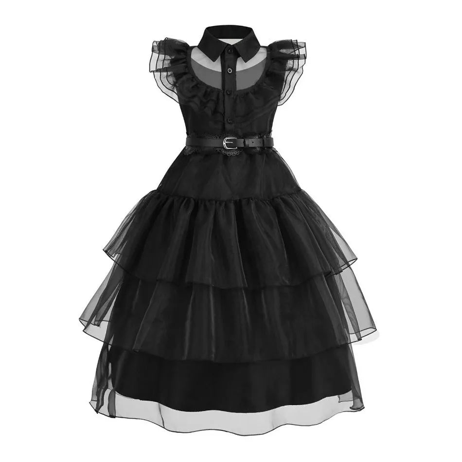 Accesorios y Traje de cosplay o disfras Wednesday Addams para niñas
