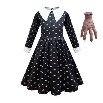 Traje de cosplay o disfras Wednesday Addams para niñas