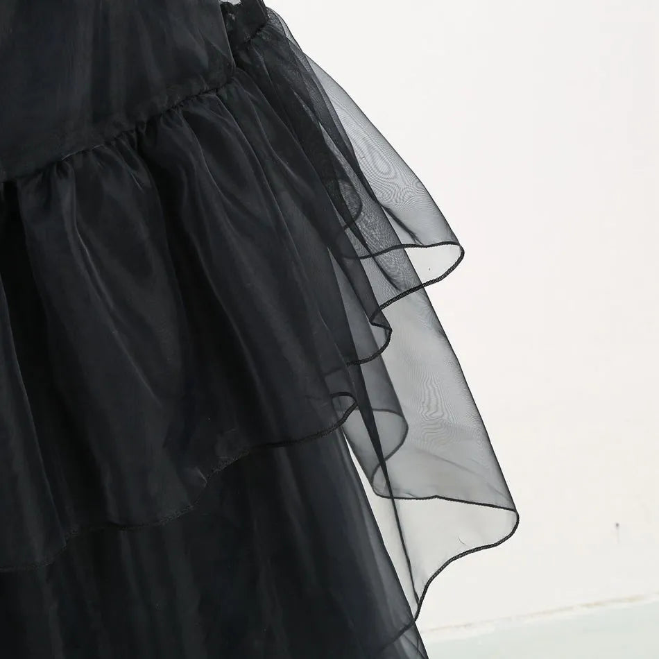 Traje de cosplay o disfras Wednesday Addams para niñas